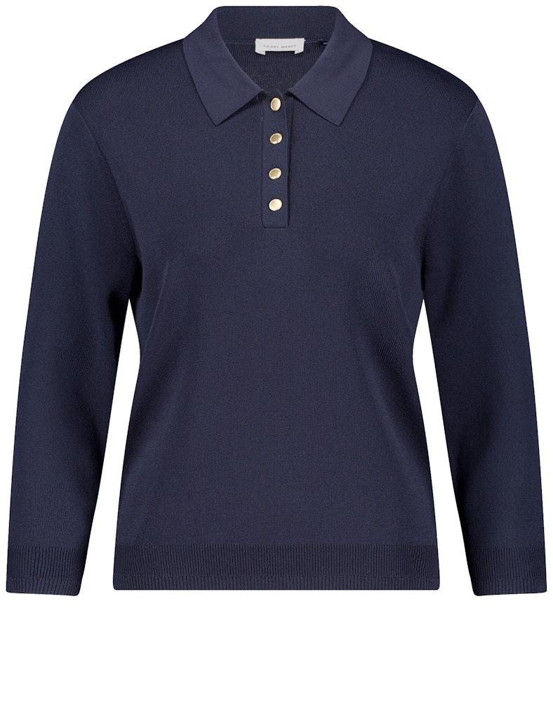 חולצת ניקי סרוגה עם כפתורים