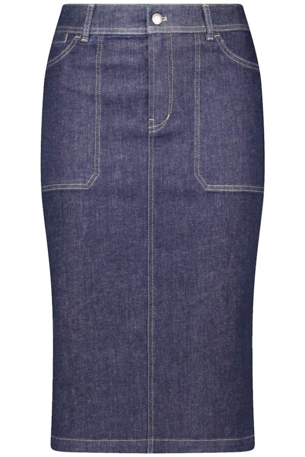 Sale 135 חצאית ג'ינס קלאסית בגזרה ישרה עם כיסים