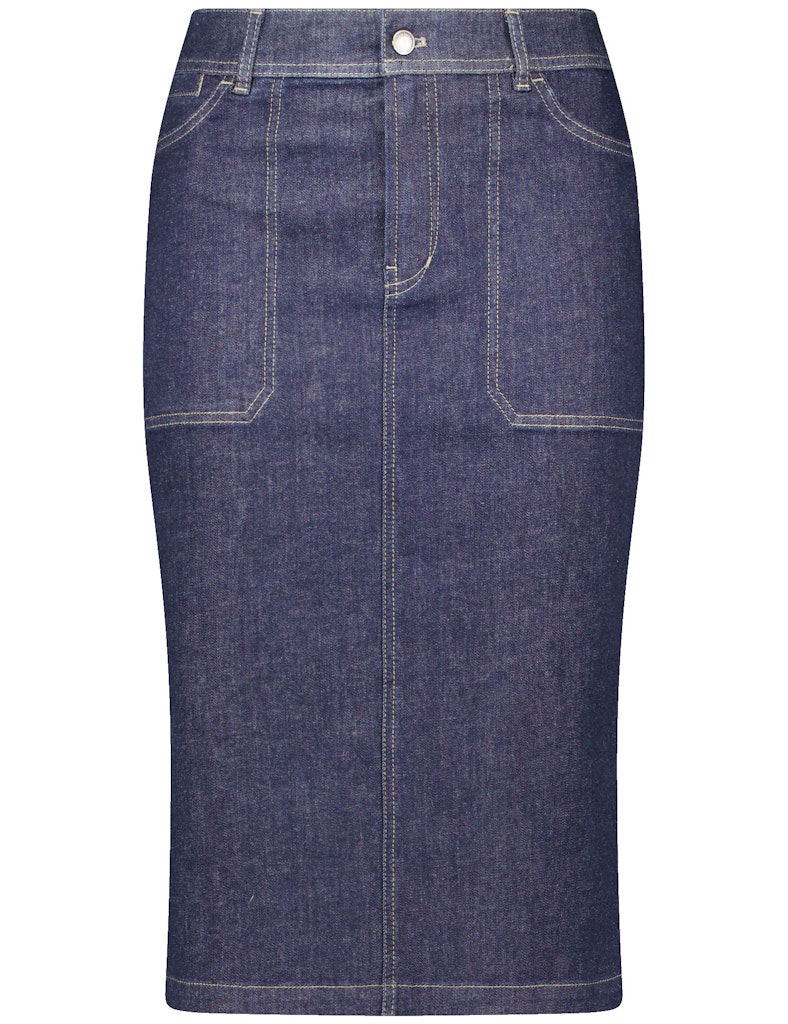 חצאית ג'ינס קלאסית בגזרה ישרה עם כיסים