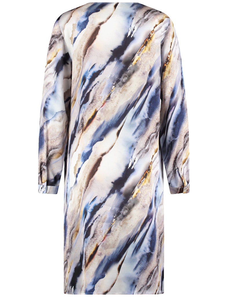שמלת בהדפס אמנותי בגווני מים