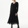 JW805-BLACK_0702 חולצה שחורה אלגנטית עם שרוולי תחרה פרחונית