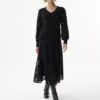 JW805-BLACK_0703 חולצה שחורה אלגנטית עם שרוולי תחרה פרחונית