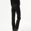 LHP001-BLACK_0604 מכנסיים שחורים בגזרה ישרה מבד מחטב וגמיש