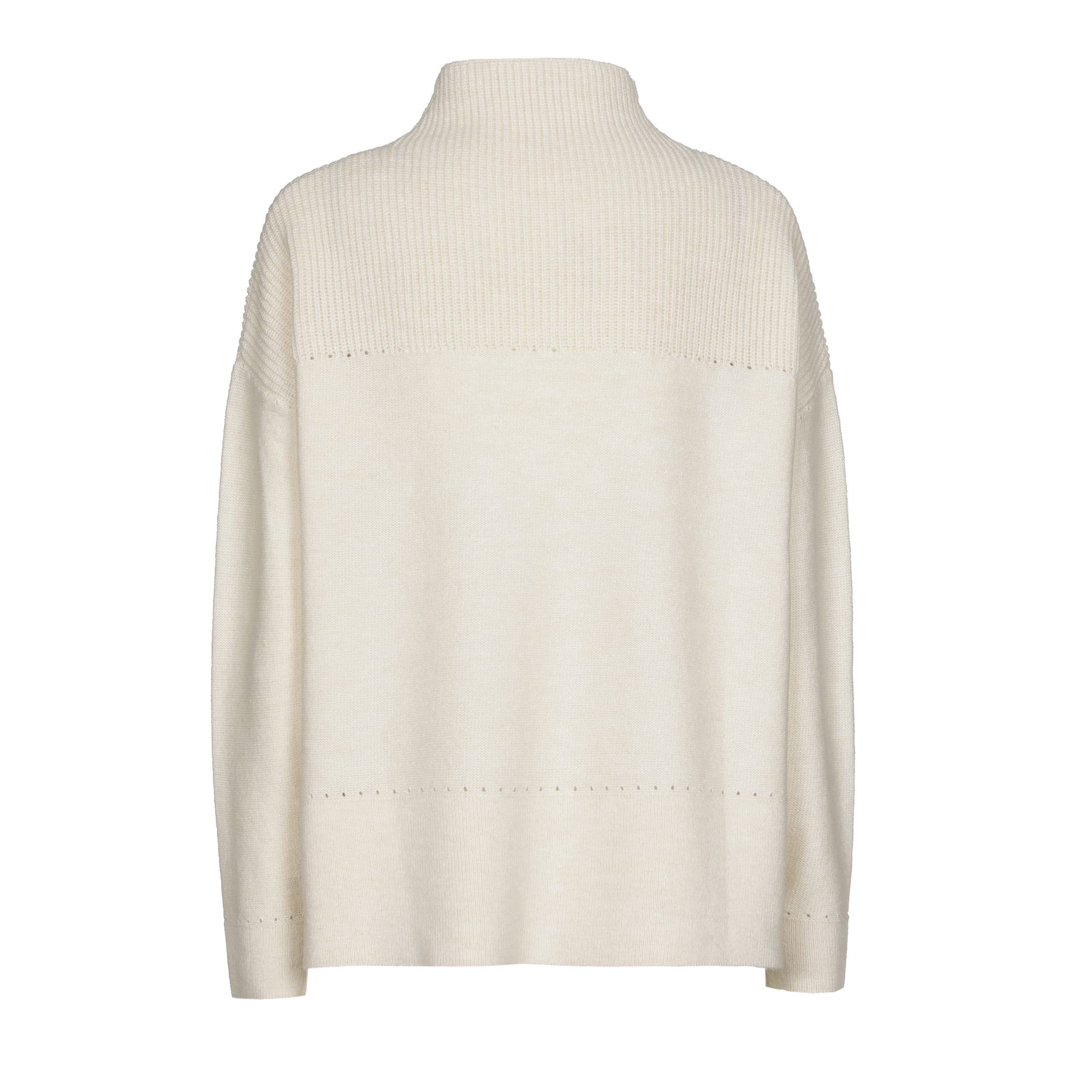 סוודר סריג עם צווארון מוגבה בעיצוב ריב מסריג רך