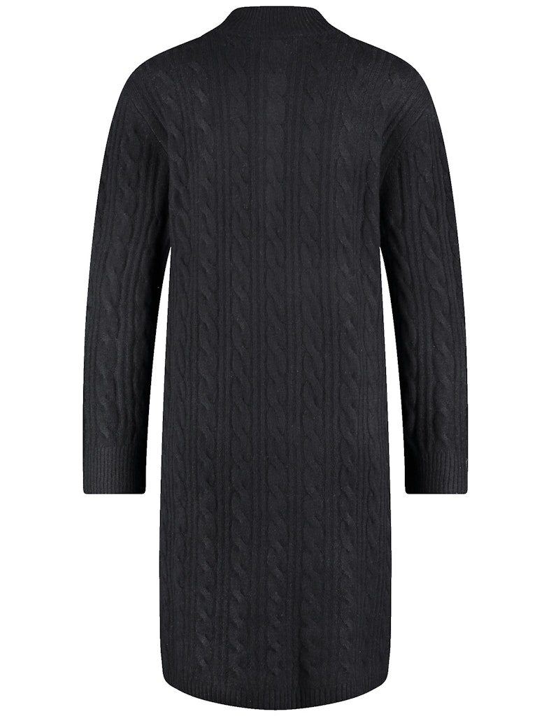 שמלת סריג ארוכה עם צווארון גבוה ורוכסן