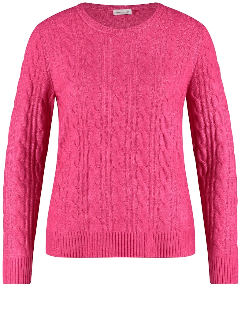 סוודר בסריגת צמות מבד רך