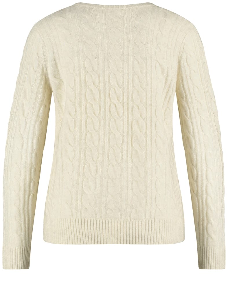 סוודר בסריגת צמות מבד רך