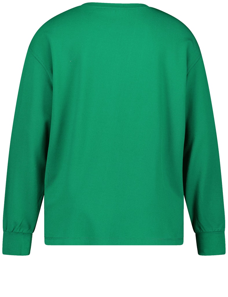 חולצה ירוקה עם עיטורי פרחים ונצנוצים מבד רך