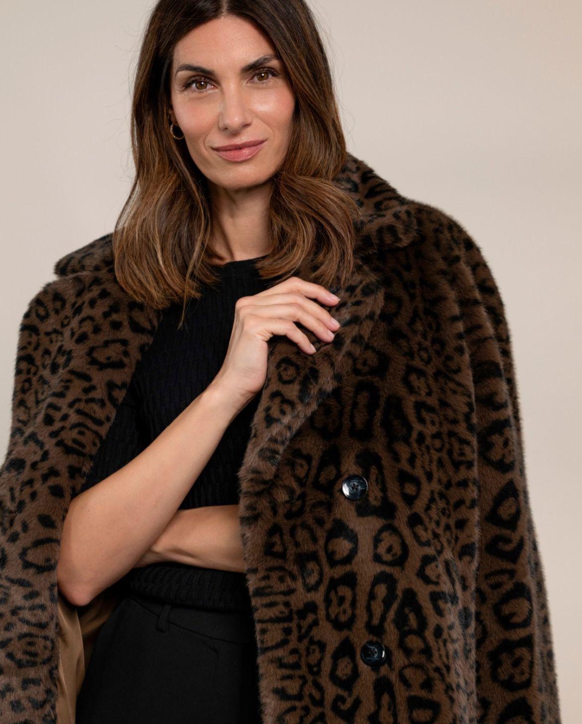 מעיל פרווה מנומר קלאסי