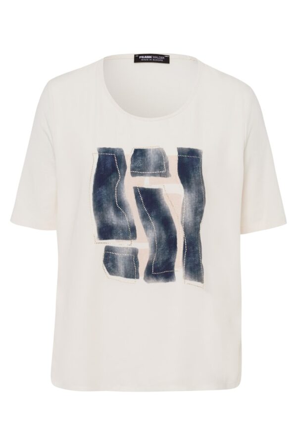 Sale 86 חולצה עם הדפס גיאומטרי מבד מודאלי רך