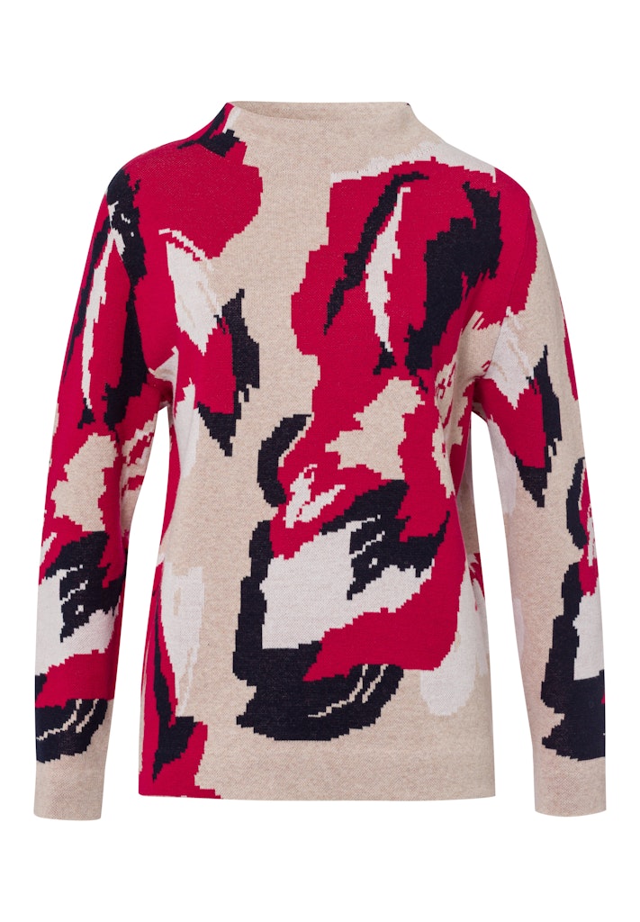 סוודר עם הדפס פרחים מבד מחמם