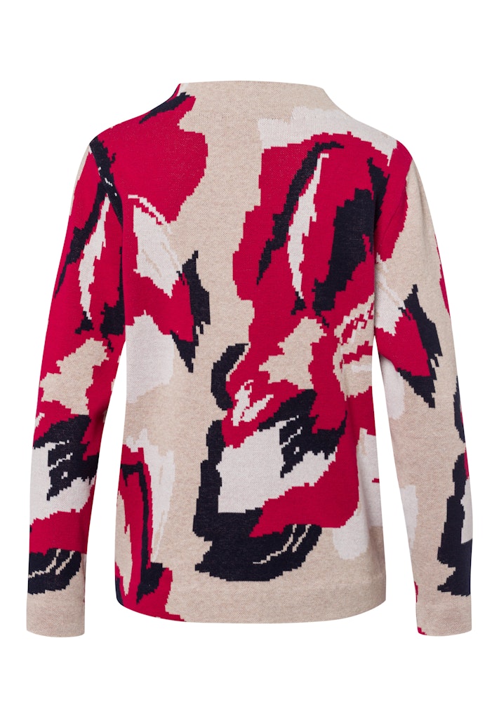 סוודר עם הדפס פרחים מבד מחמם