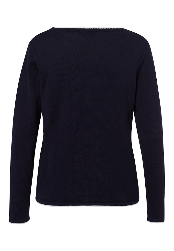 חולצה כחולה כהה עם פסים לבנים מבד נעים