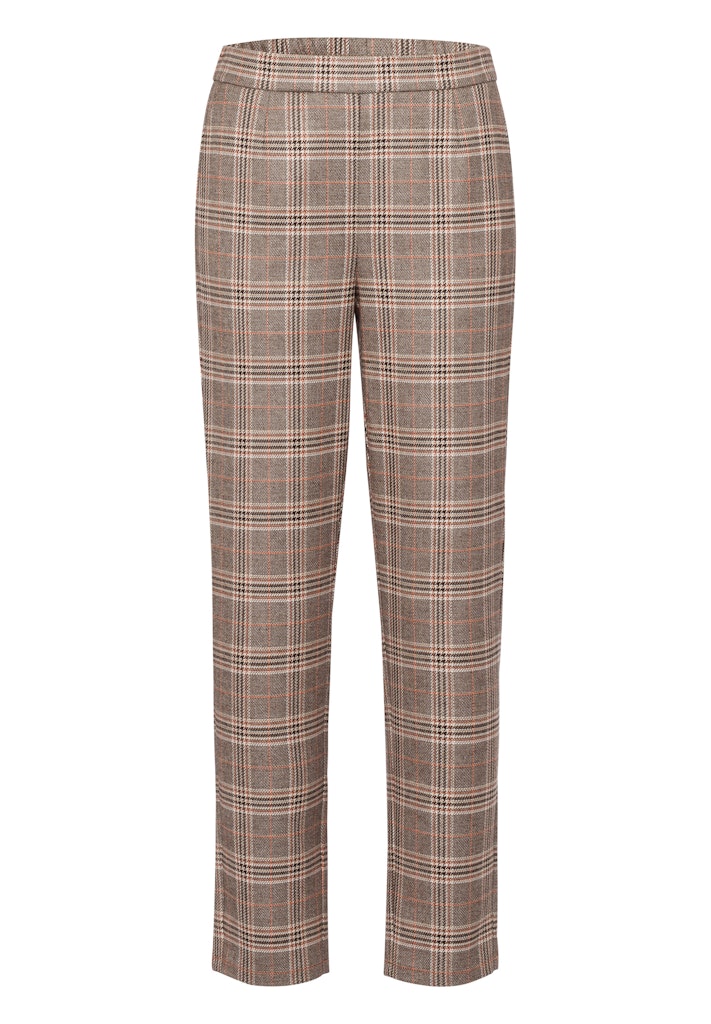 מכנסיים משובצות בגוון חום וגזרה ישרה