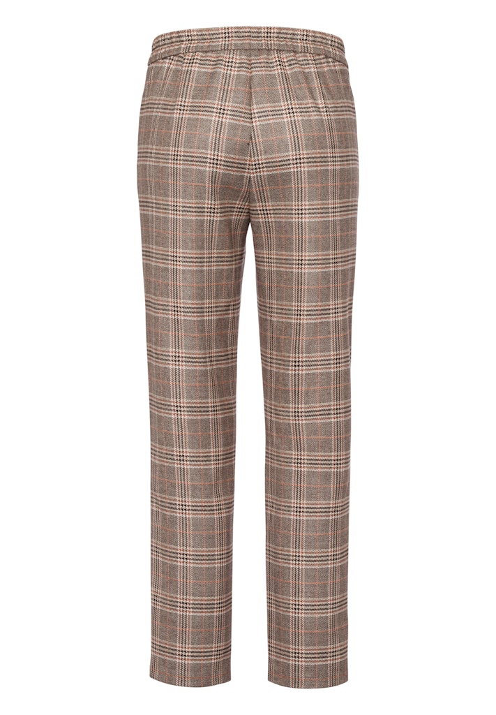 מכנסיים משובצות בגוון חום וגזרה ישרה