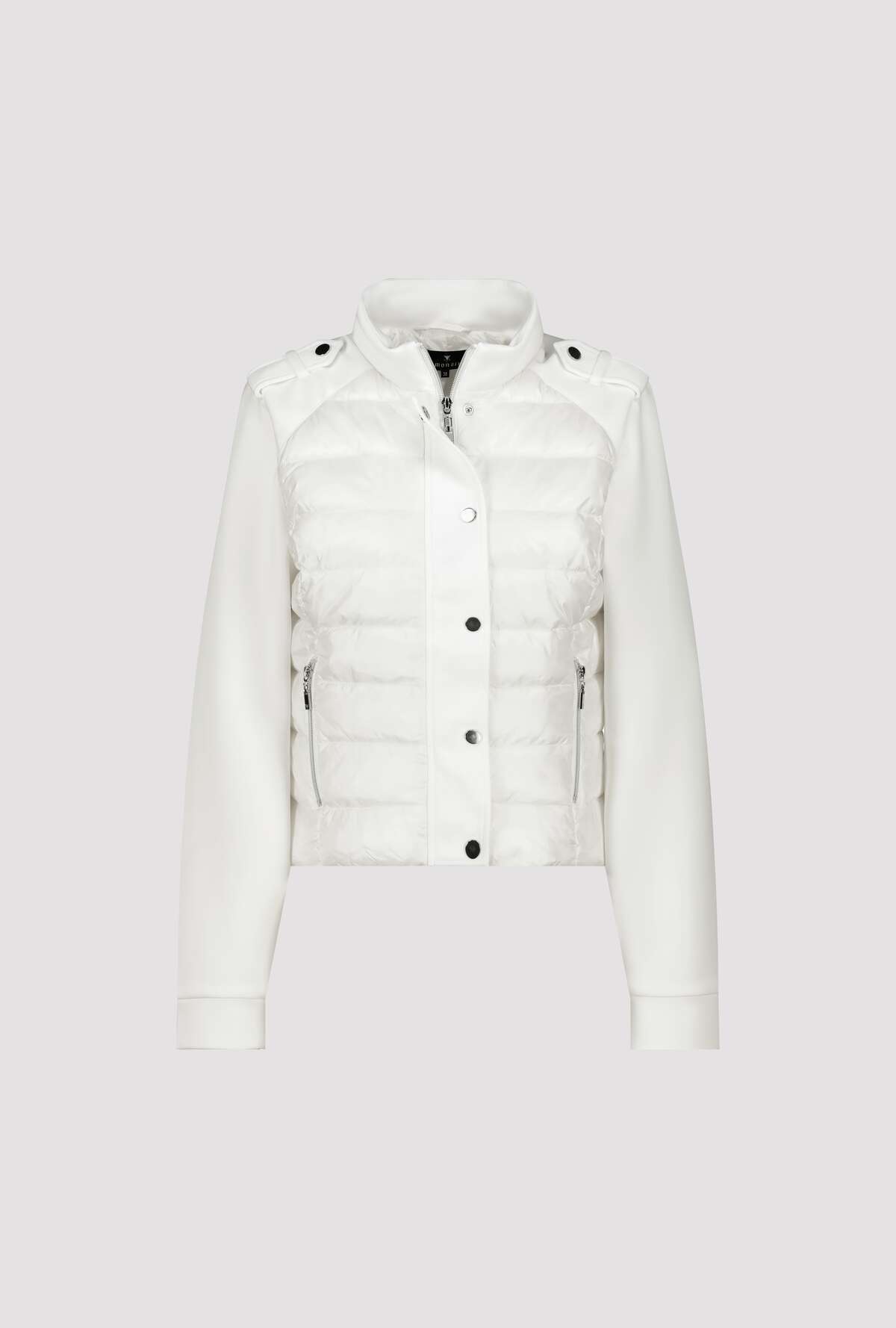 ג'קט בומבר לבן עם כפתורים
