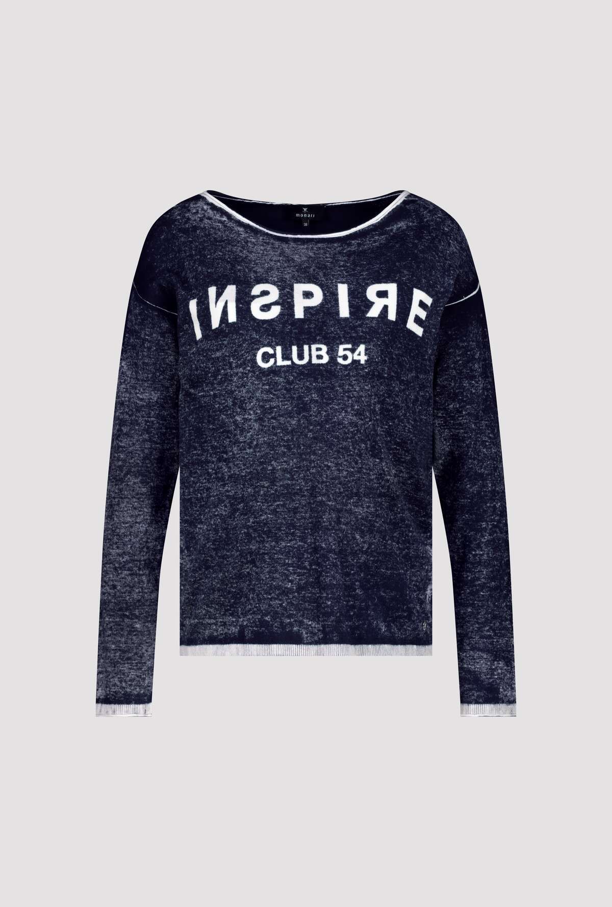 סוודר כחול כהה עם הדפס Inspire