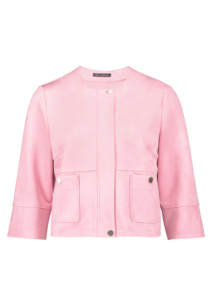 ז'קט ורוד אלגנטי עם כיסים קדמיים