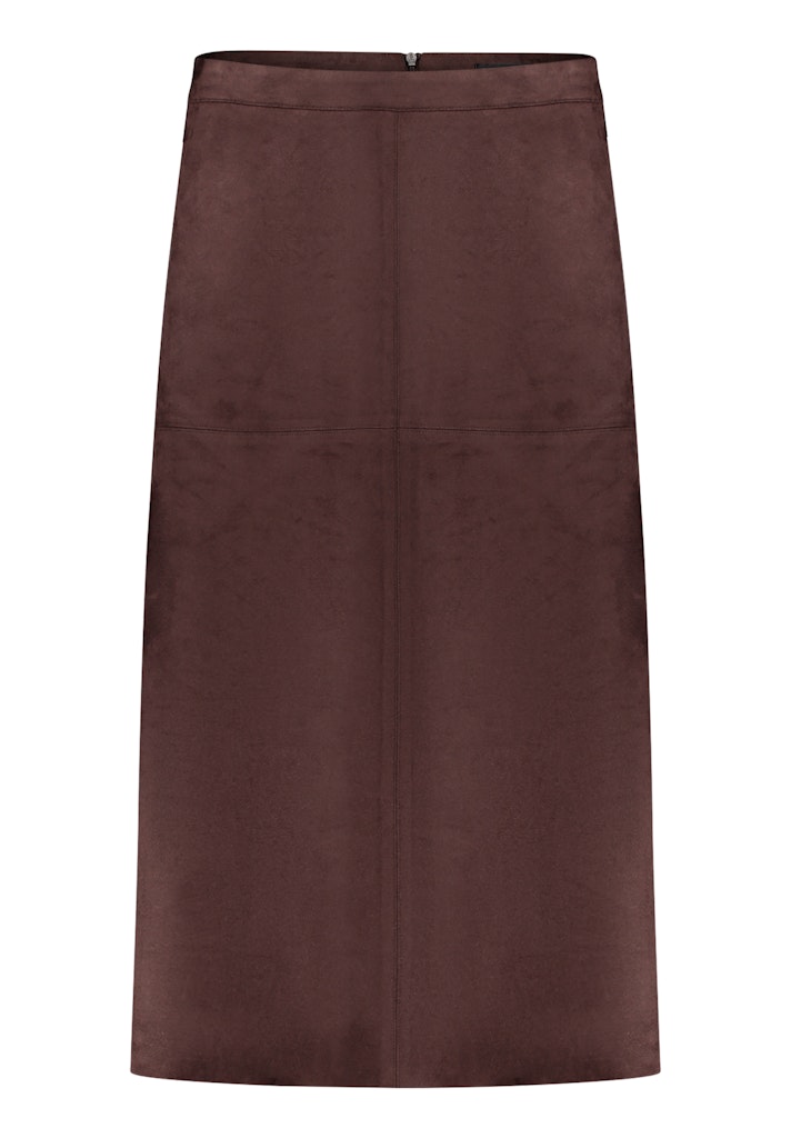 חצאית מידי חומה במראה עור