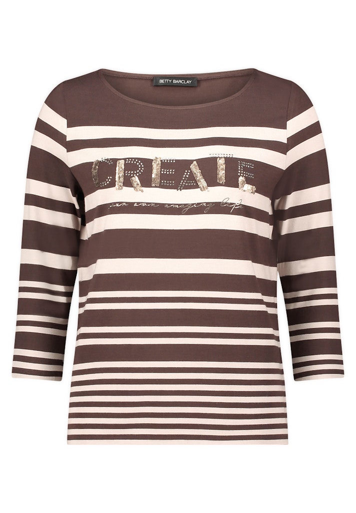 חולצת פסים בצבע חום "CREATE"