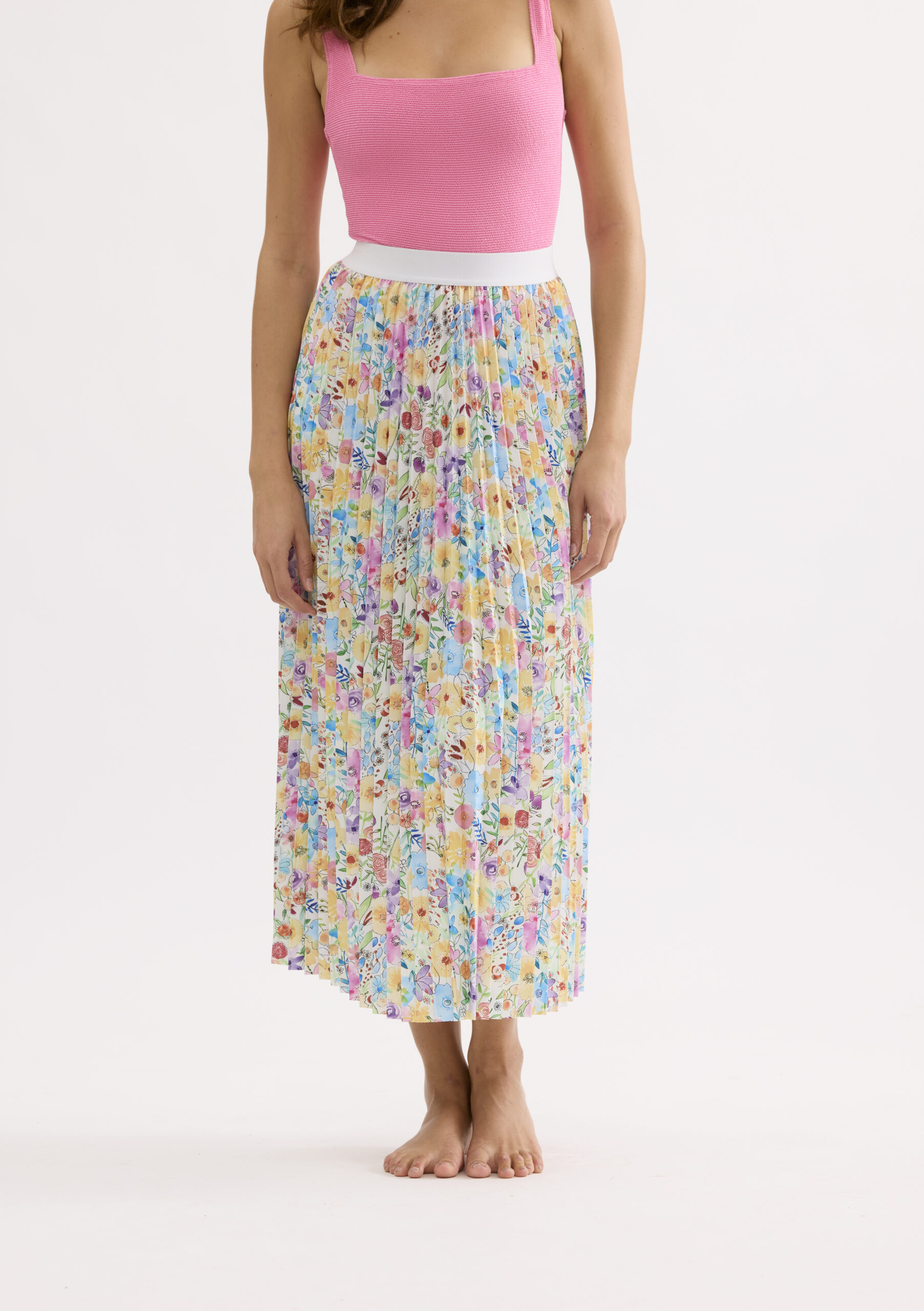 חצאית פליסה פרחונית