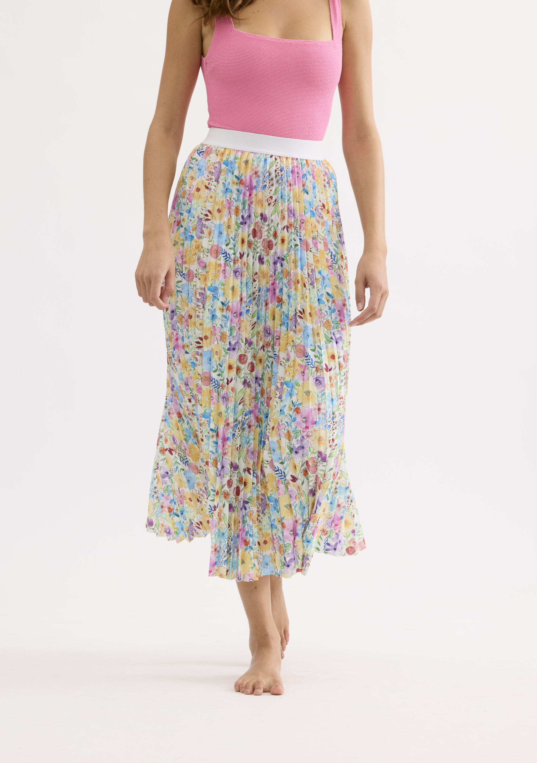 חצאית פליסה פרחונית