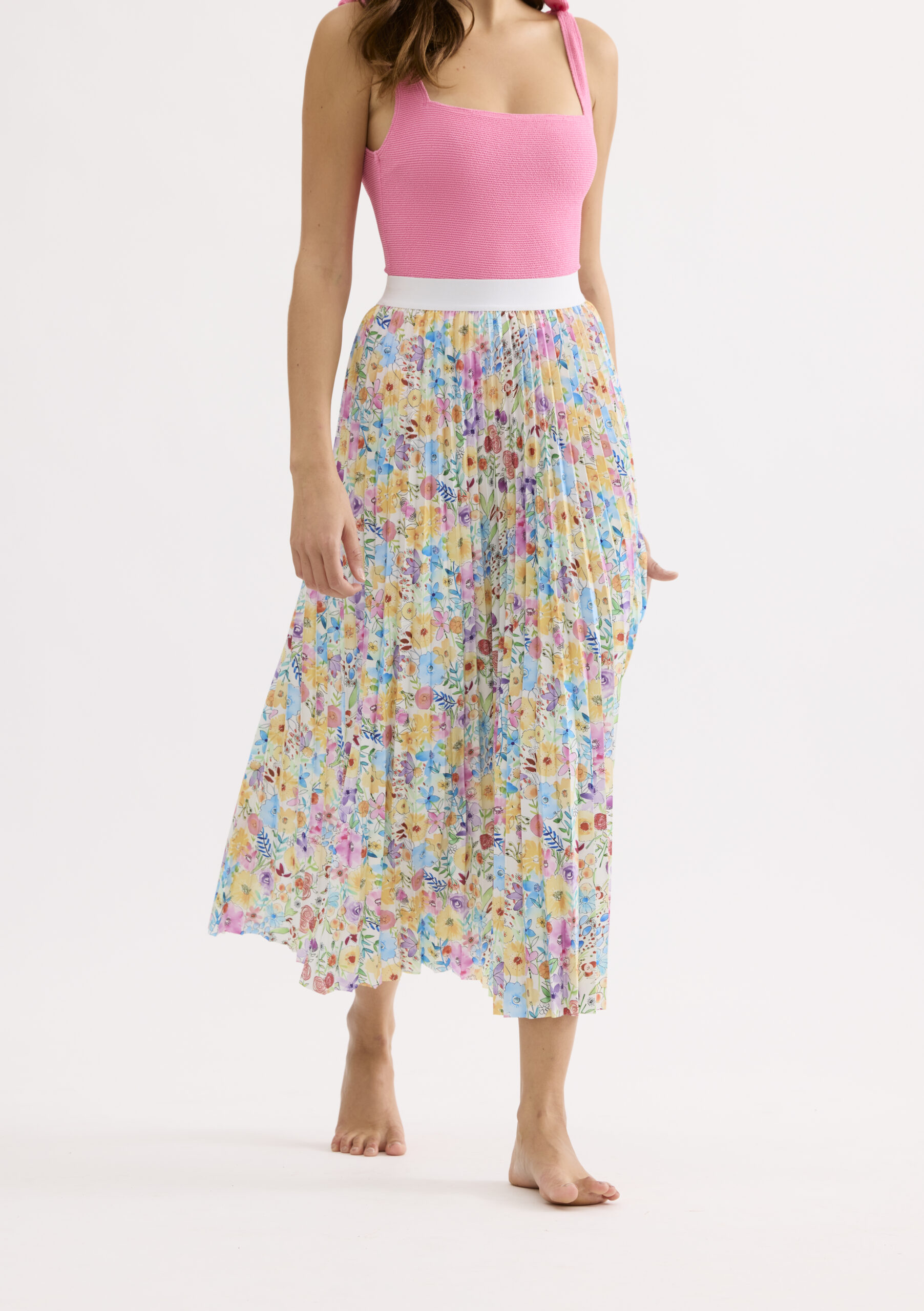 חצאית פליסה פרחונית