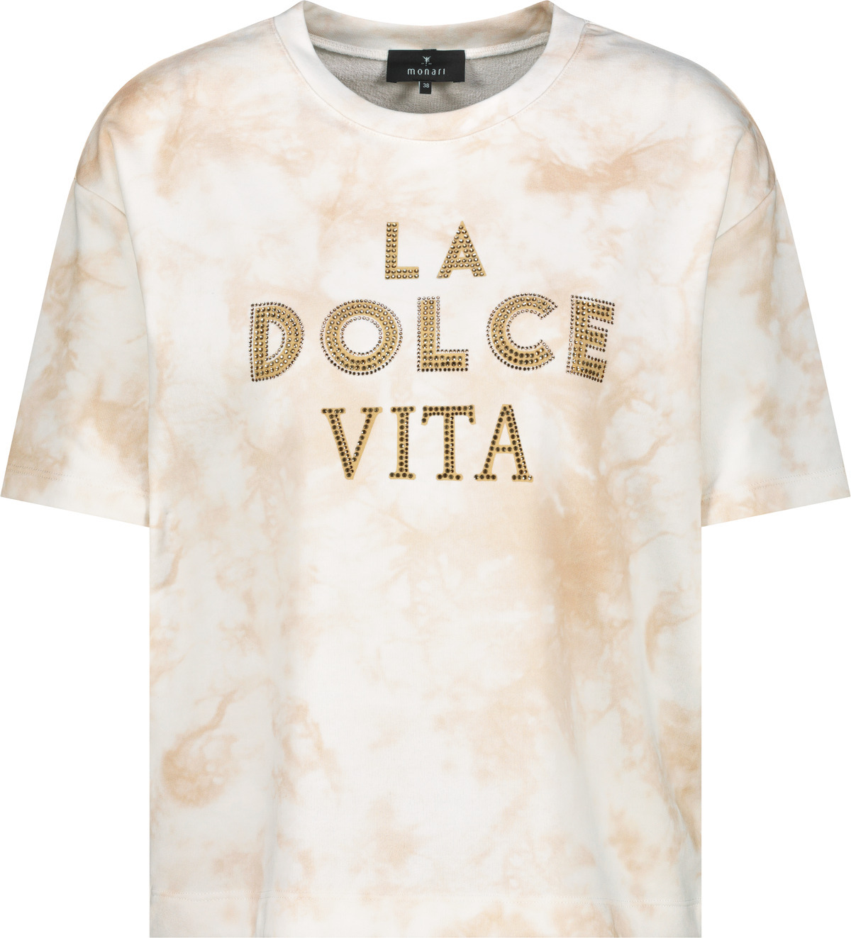 חולצת טי בהדפס כיתוב בגווני בז' La Dolce Vita