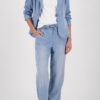 בלייזר DENIM פסים בגזרה מחויטת 1 בלייזר DENIM פסים בגזרה מחויטת