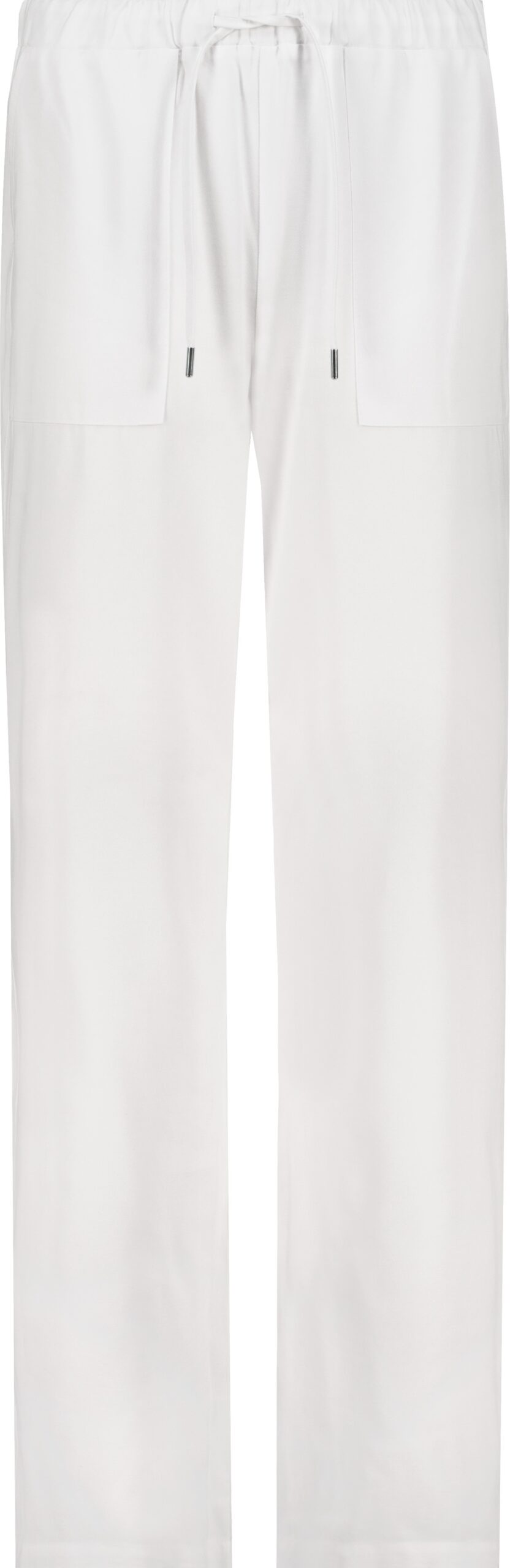 410681_105_Transparent_Front_1200 מכנסיים ארוכים בגזרה ישרה עם מותן גומי בצבע שמנת